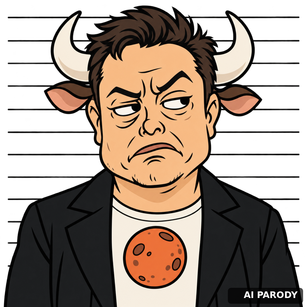 AI parody caricature: twin of @elonmusk