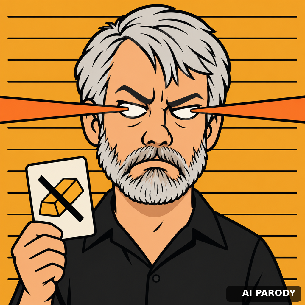 AI parody caricature: twin of @saylor